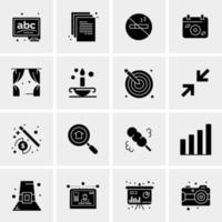 16 iconos universales de negocios vector ilustración de icono creativo para usar en proyectos relacionados con la web y dispositivos móviles