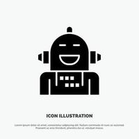 Android Artificial Emotion Emotional Feeling solid Glyph Icon vector