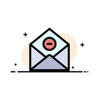 Communication Delete DeleteMail Email  Business Flat Line Filled Icon Vector Banner Template