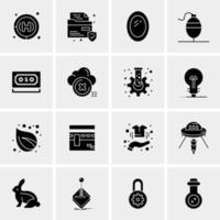 16 iconos universales de negocios vector ilustración de icono creativo para usar en proyectos relacionados con la web y dispositivos móviles