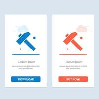 Construction Hammer Tool  Blue and Red Download and Buy Now web Widget Card Template vector