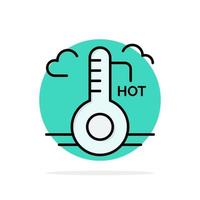 Temperature Hot Weather Update Abstract Circle Background Flat color Icon vector