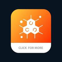 botón de aplicación móvil de ciencia molecular químico versión de glifo de android e ios vector