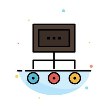Network Business Chart Graph Management Organization Plan Process Abstract Flat Color Icon Template vector