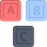 abc bloques conocimiento básico del alfabeto icono de color plano plantilla de banner de icono de vector