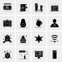 16 iconos universales de negocios vector ilustración de icono creativo para usar en proyectos relacionados con la web y dispositivos móviles