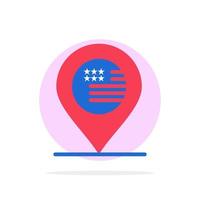 American Location Map Sign Abstract Circle Background Flat color Icon vector