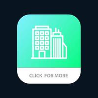 Building Office Tower Head office Mobile App Button Android and IOS Line Version vector