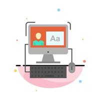 Computer Screen Software Editing Abstract Flat Color Icon Template vector