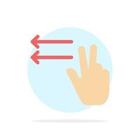 dedos gesto izquierda círculo abstracto fondo color plano icono vector
