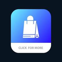 botón de la aplicación móvil bag shopping canadá versión de glifo de android e ios vector