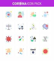 Coronavirus Prevention 25 icon Set Blue hand wash cream sick bottle medical viral coronavirus 2019nov disease Vector Design Elements