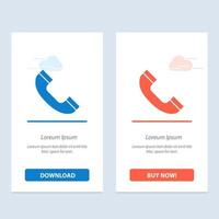 Call Phone Telephone  Blue and Red Download and Buy Now web Widget Card Template vector