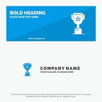 Award Top Position Reward SOlid Icon Website Banner and Business Logo Template vector