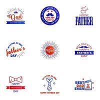 Happy Fathers Day Appreciation Vector Text Banner 9 Blue and red Background for Posters Flyers Marketing Greeting Cards Editable Vector Design Elements