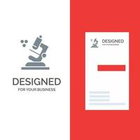 Biology Microscope Science Grey Logo Design and Business Card Template vector