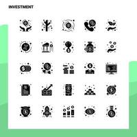 25 conjunto de iconos de inversión plantilla de ilustración de vector de icono de glifo sólido para ideas web y móviles para empresa comercial