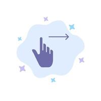 Finger Gestures Right Slide Swipe Blue Icon on Abstract Cloud Background vector