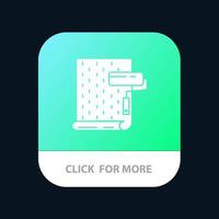 pintar diseño de interiores reparar fondos de pantalla aplicación móvil botón android e ios versión de glifo vector