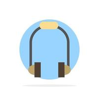Headphone Earphone Phone Music Abstract Circle Background Flat color Icon vector