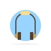 Headphone Earphone Phone Music Abstract Circle Background Flat color Icon vector