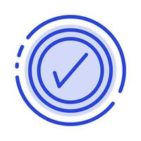 Tick Interface User Blue Dotted Line Line Icon vector