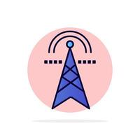 Electric Tower Electricity Power Tower Computing Abstract Circle Background Flat color Icon vector