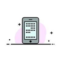 Mobile Education Cell Coding  Business Flat Line Filled Icon Vector Banner Template