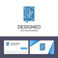 Creative Business Card and Logo template Book Codex Constitution Declaration Edict Vector Illustration