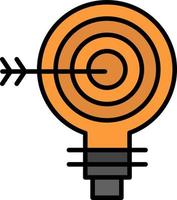 Target Darts Goal Solution Bulb Idea  Flat Color Icon Vector icon banner Template