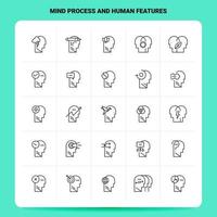 OutLine 25 Mind Process And Human Features Icon set Vector Line Style Design Black Icons Set Linear pictogram pack Web and Mobile Business ideas design Vector Illustration