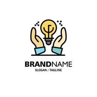 Protected Ideas Business Idea Hand Business Logo Template Flat Color vector