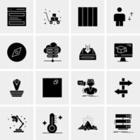 16 iconos universales de negocios vector ilustración de icono creativo para usar en proyectos relacionados con la web y dispositivos móviles