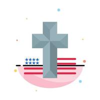 American Cross Church Abstract Flat Color Icon Template vector