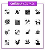 corona virus prevention covid19 tips to avoid injury 16 Solid Glyph Black icon for presentation touch pandemic hands no covid viral coronavirus 2019nov disease Vector Design Elements