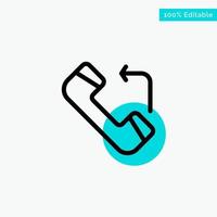 Answer Call Incoming turquoise highlight circle point Vector icon