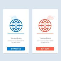 Globe Internet Browser World  Blue and Red Download and Buy Now web Widget Card Template vector