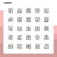 Set of Learning Line Icon set 25 Icons Vector Minimalism Style Design Black Icons Set Linear pictogram pack