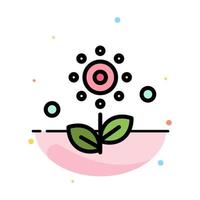 Flower Plant Rose Spring Abstract Flat Color Icon Template vector