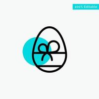 Egg Gift Spring Eat turquoise highlight circle point Vector icon