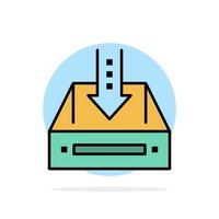 Inbox Box Cabinet Document Empty Project  Abstract Circle Background Flat color Icon vector