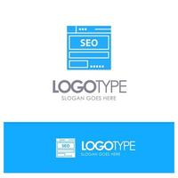 Website Server Data Hosting Seo Tech Blue Solid Logo with place for tagline vector