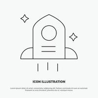 Astronomy Rocket Space Line Icon Vector