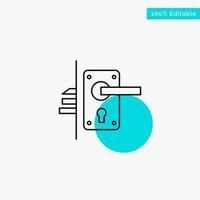 Lock Door Handle Keyhole Home turquoise highlight circle point Vector icon