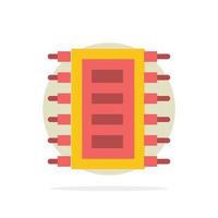Tech Hardware Chip Computer Connect Abstract Circle Background Flat color Icon vector