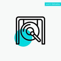 Gong Music China Chinese turquoise highlight circle point Vector icon