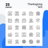 25 Thanksgiving Icon Set 100 Editable EPS 10 Files Business Logo Concept Ideas Line icon design vector