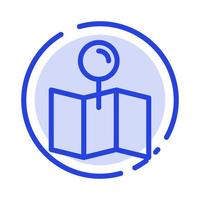 Location Map Pointer Pin Blue Dotted Line Line Icon vector