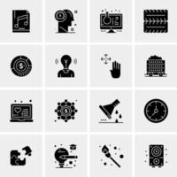 16 iconos universales de negocios vector ilustración de icono creativo para usar en proyectos relacionados con la web y dispositivos móviles