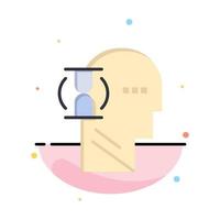 Wait Glass User Male Abstract Flat Color Icon Template vector